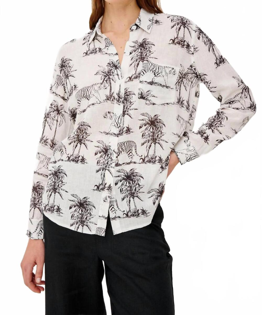 NEW RAILS charli button-up shirt in ivory bengal